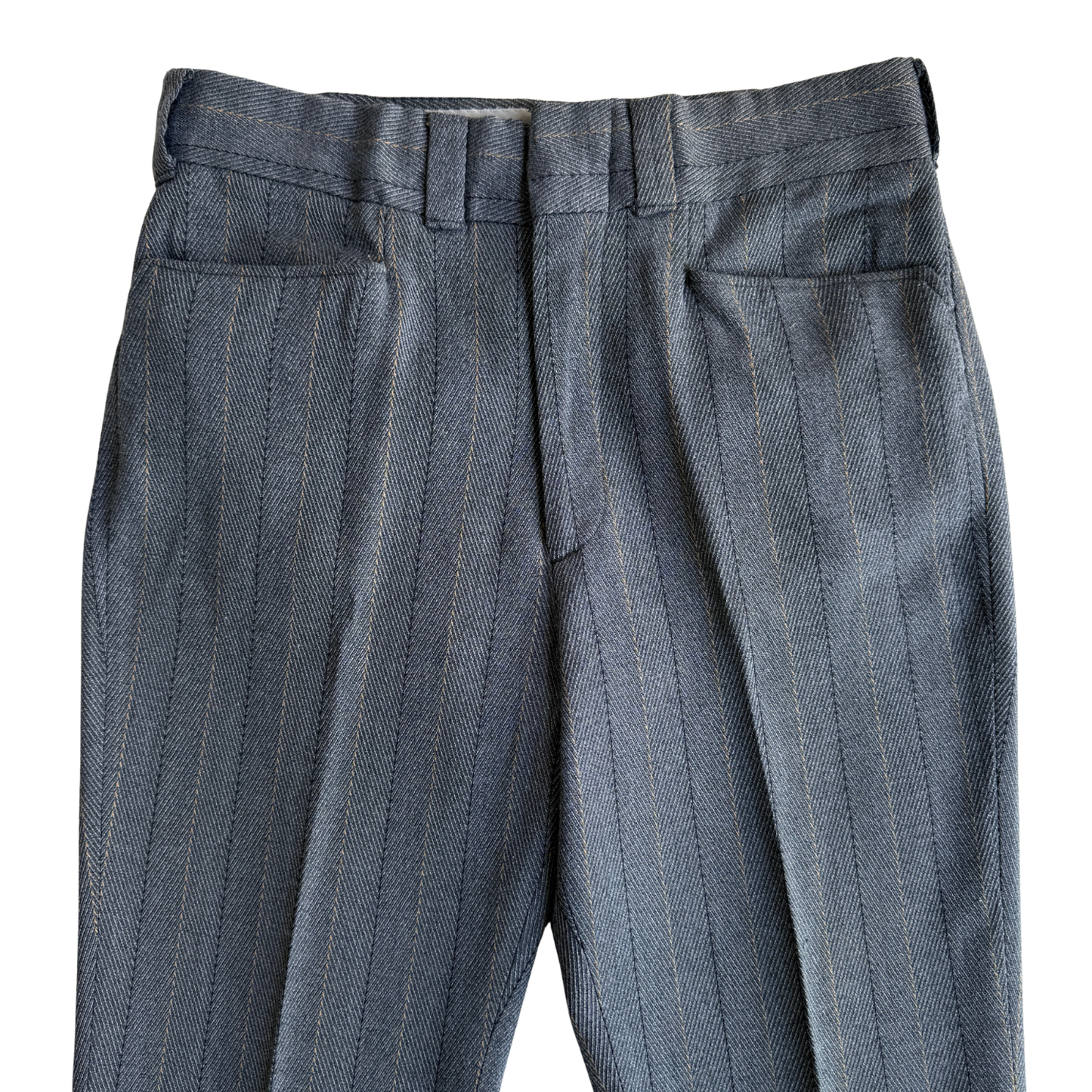 1970s Grey Striped Mod Pants (31)