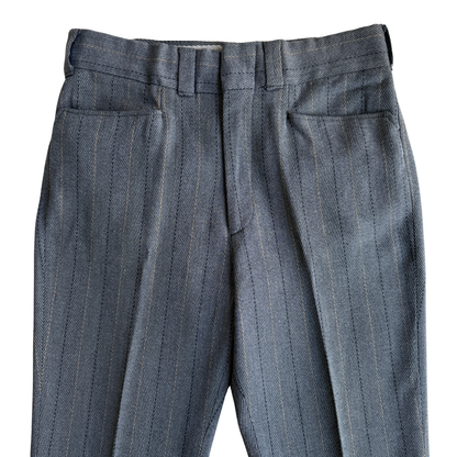 1970s Grey Striped Mod Pants (31)