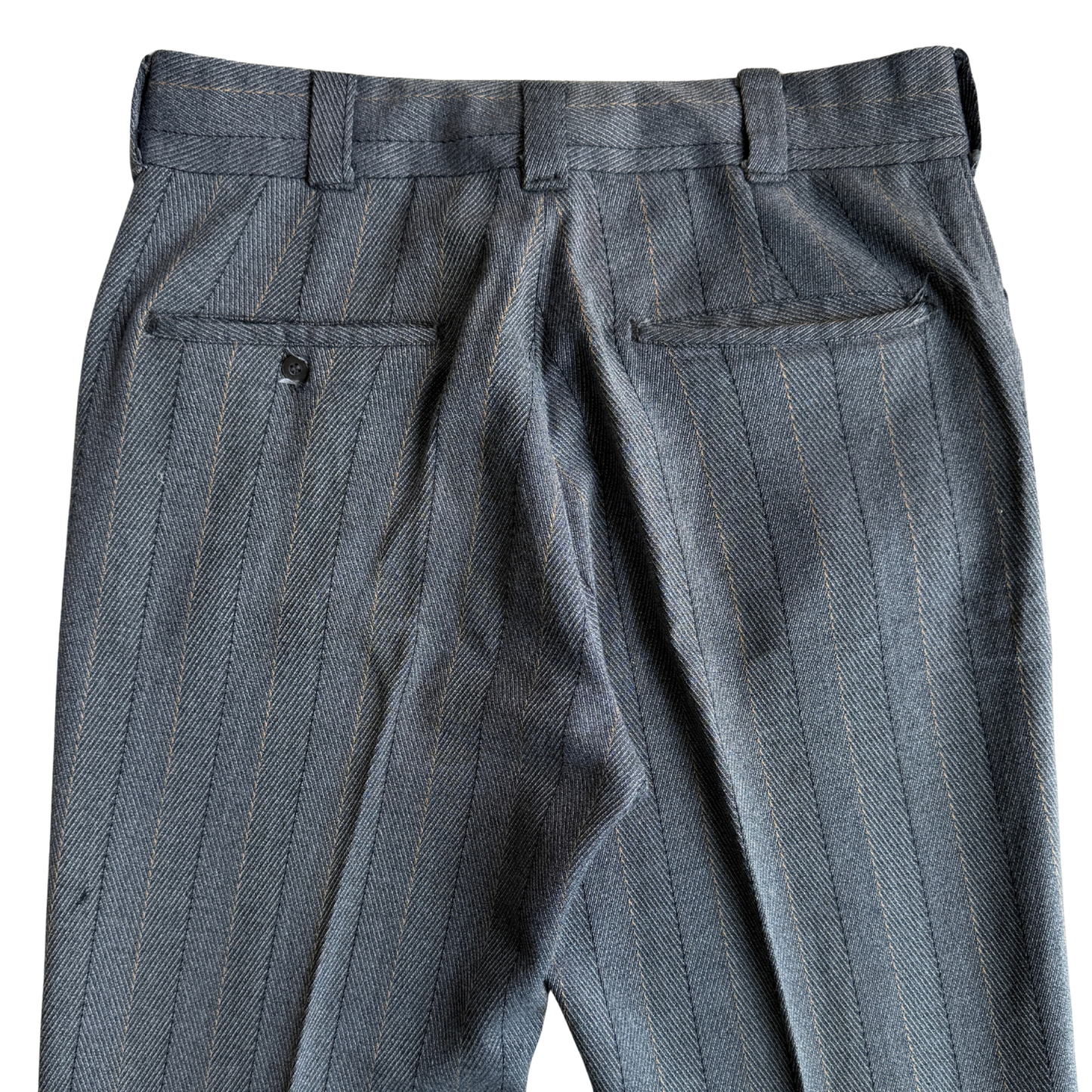 1970s Grey Striped Mod Pants (31)