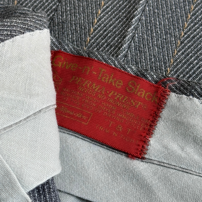 1970s Grey Striped Mod Pants (31)
