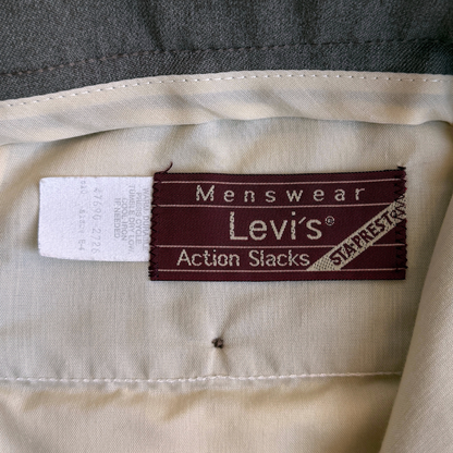 1970s Grey Sta-Prest Action Slacks Pants (33)