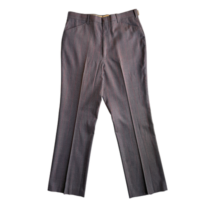 1970s Grey Glen Check Flair Pants (34)