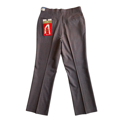 1970s Grey Glen Check Flair Pants (34)
