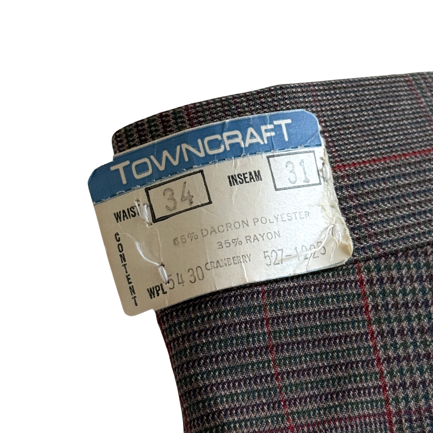 1970s Grey Glen Check Flair Pants (34)