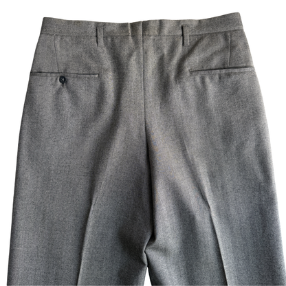 1950s Grey Herringbone Wool Dress Pants (31)