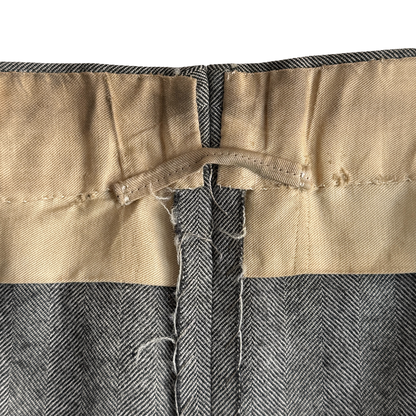 1950s Grey Herringbone Wool Dress Pants (31)