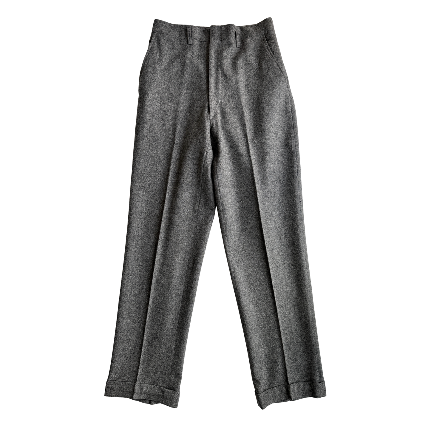1950s Dark Grey Speckled Wool Dress Pants (30)