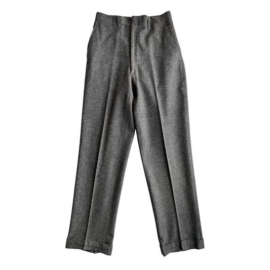 1950s Dark Grey Speckled Wool Dress Pants (30)