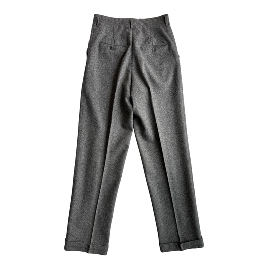 1950s Dark Grey Speckled Wool Dress Pants (30)