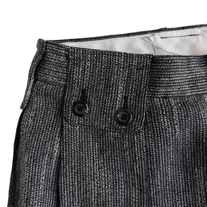 1980s Dark Grey Speckled Pleated Dress Pants (31)