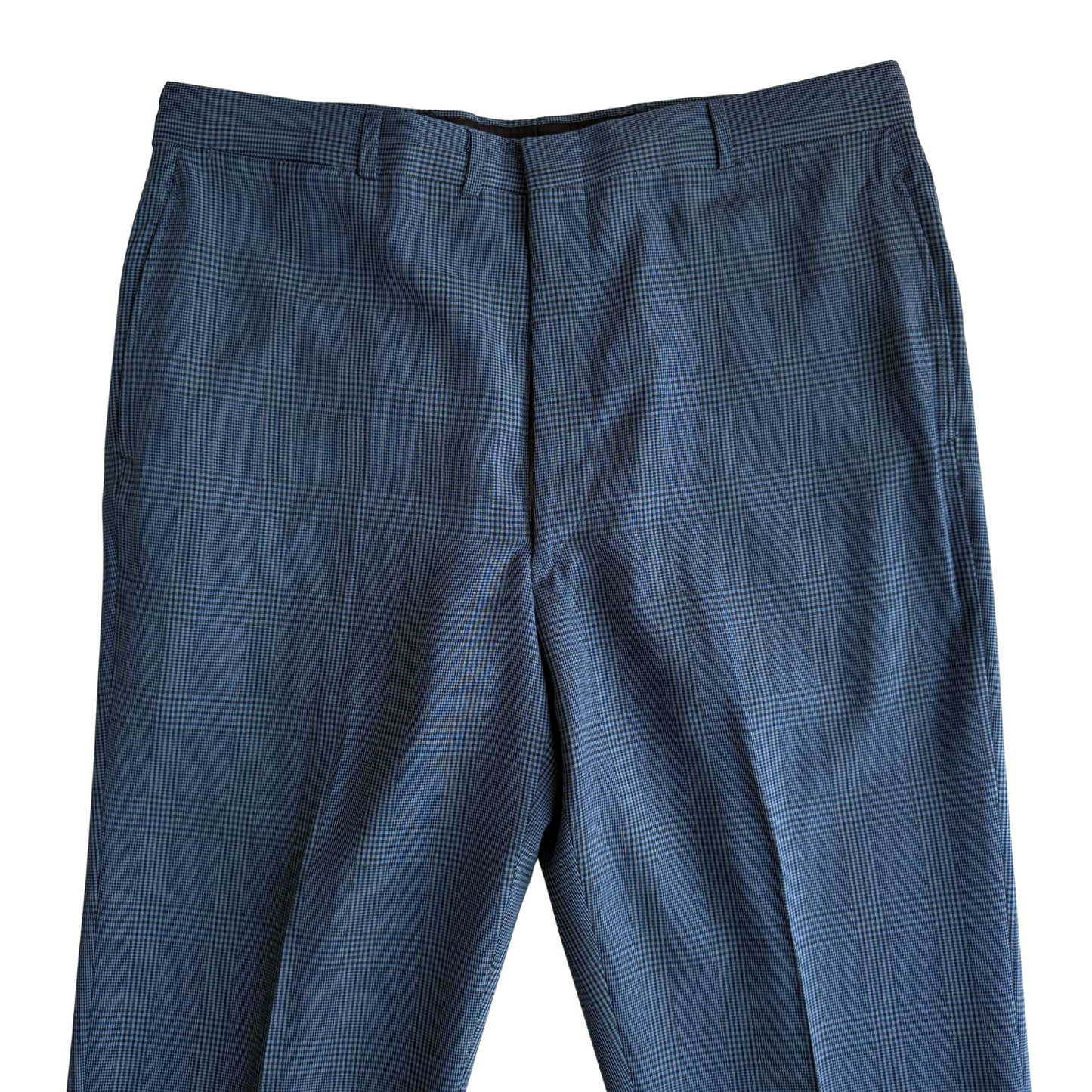 1960s Blue Glen Check Dress Pants (36)