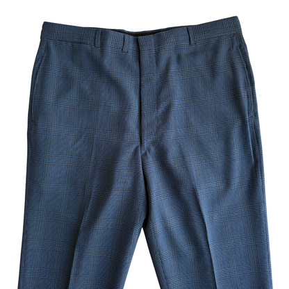 1960s Blue Glen Check Dress Pants (36)