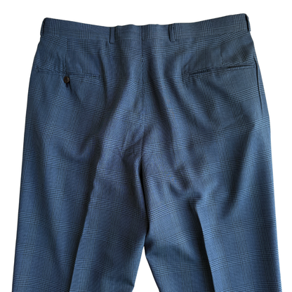 1960s Blue Glen Check Dress Pants (36)