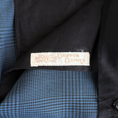 1960s Blue Glen Check Dress Pants (36)