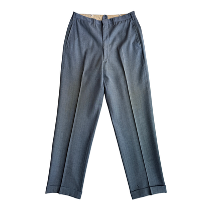 1940s Light Blue Striped Wool Dress Pants (33)