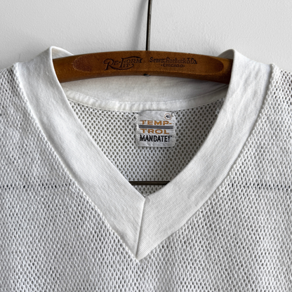 1980s White Mesh V-Neck Tee