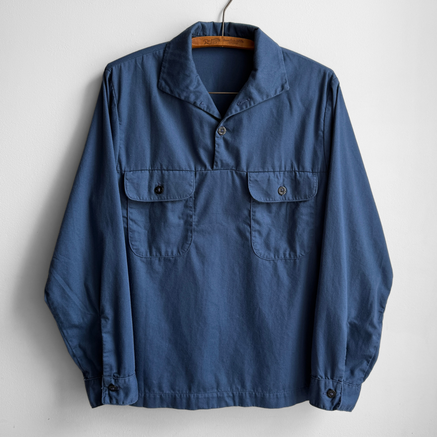 1970s U.S. Navy Blue Pullover Utility Shirt