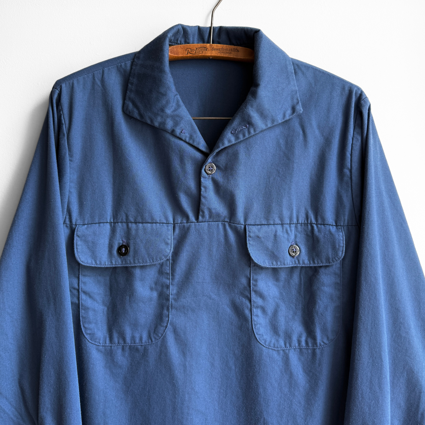 1970s U.S. Navy Blue Pullover Utility Shirt