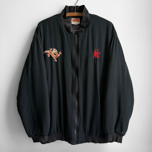 1980s Black Chinese Souvenir Bomber Jacket