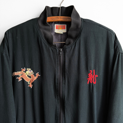 1980s Black Chinese Souvenir Bomber Jacket