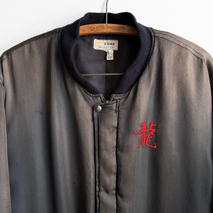 1980s Faded Black Chinese Souvenir Bomber Jacket