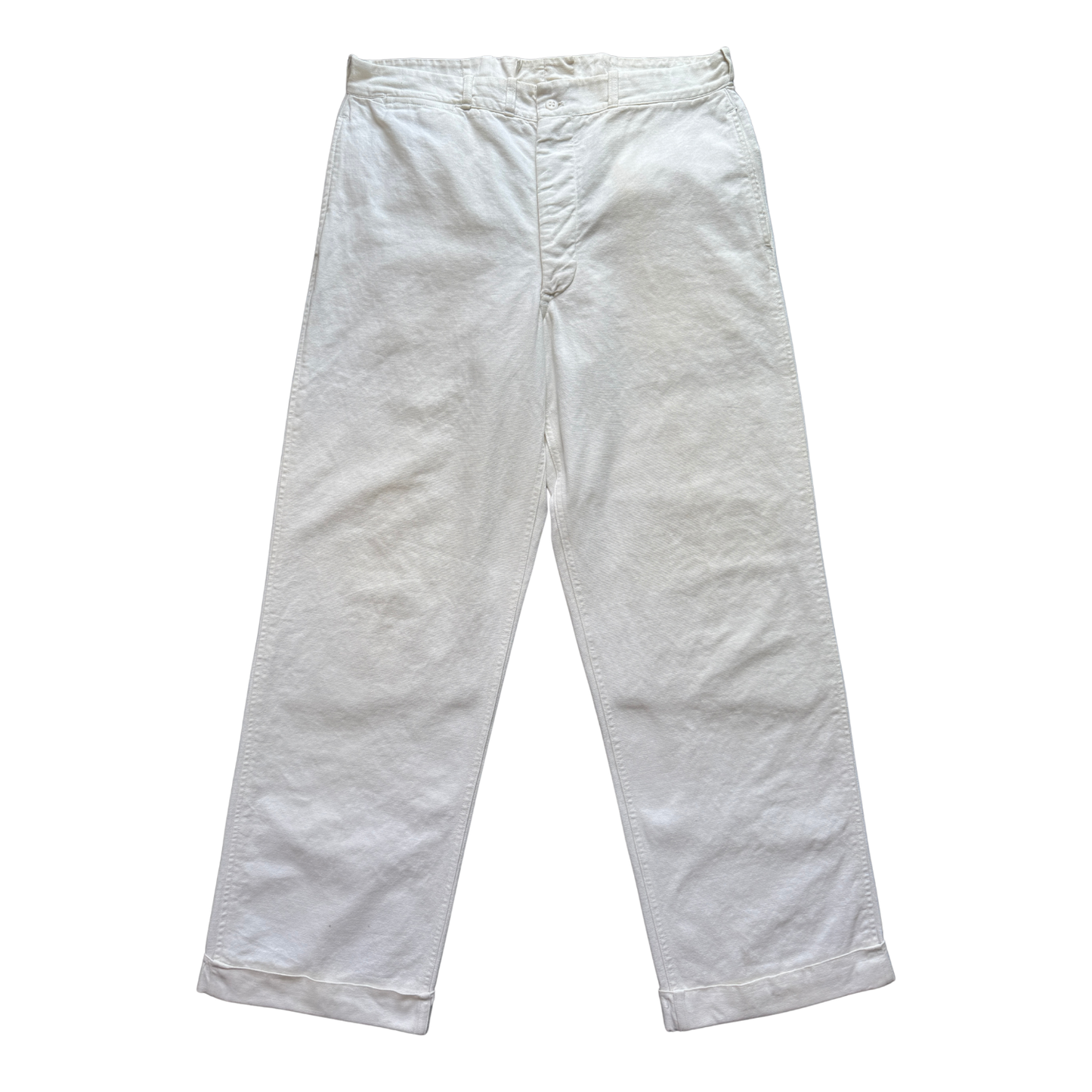 1940s White Sanforized Cotton Work Pants (33)