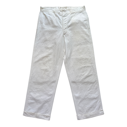 1940s White Sanforized Cotton Work Pants (33)