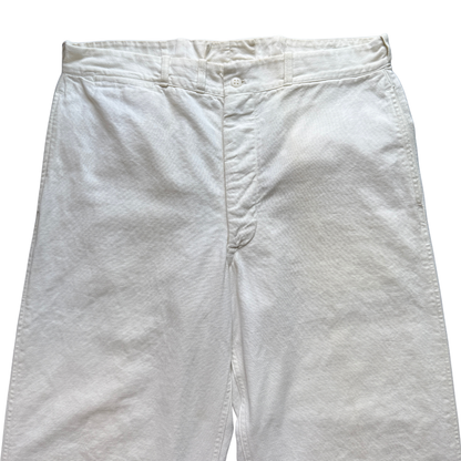 1940s White Sanforized Cotton Work Pants (33)