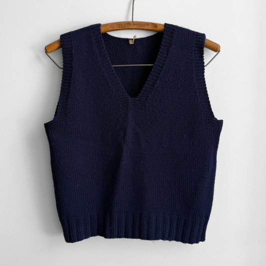 1940s American Red Cross Navy Knit Wool Vest