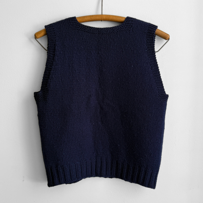 1940s American Red Cross Navy Knit Wool Vest