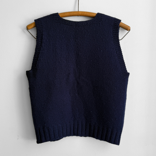 1940s American Red Cross Navy Knit Wool Vest
