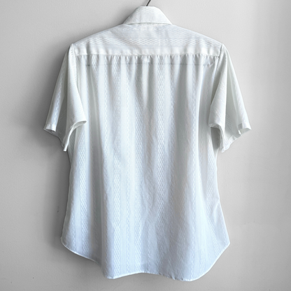 1970s White Geometric Pattern Shirt