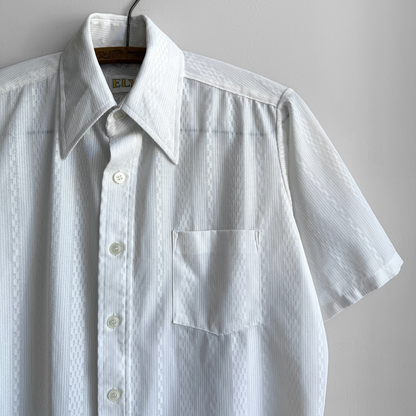 1970s White Geometric Pattern Shirt