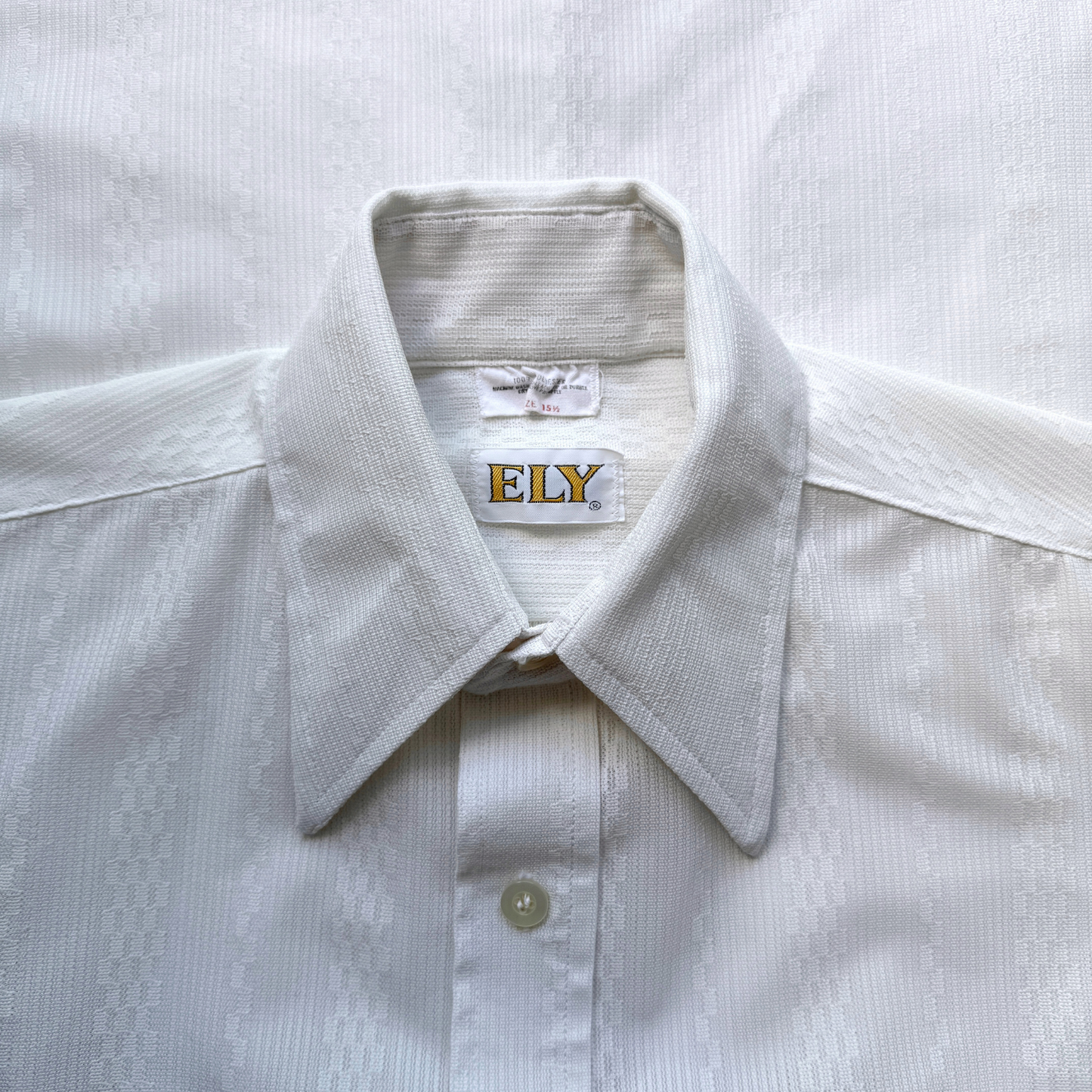 1970s White Geometric Pattern Shirt