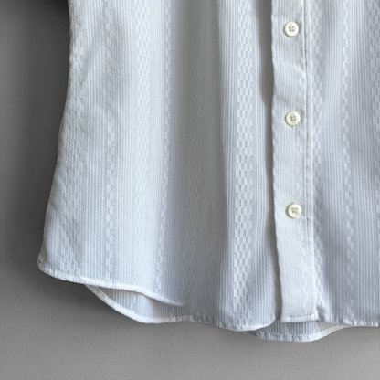 1970s White Geometric Pattern Shirt