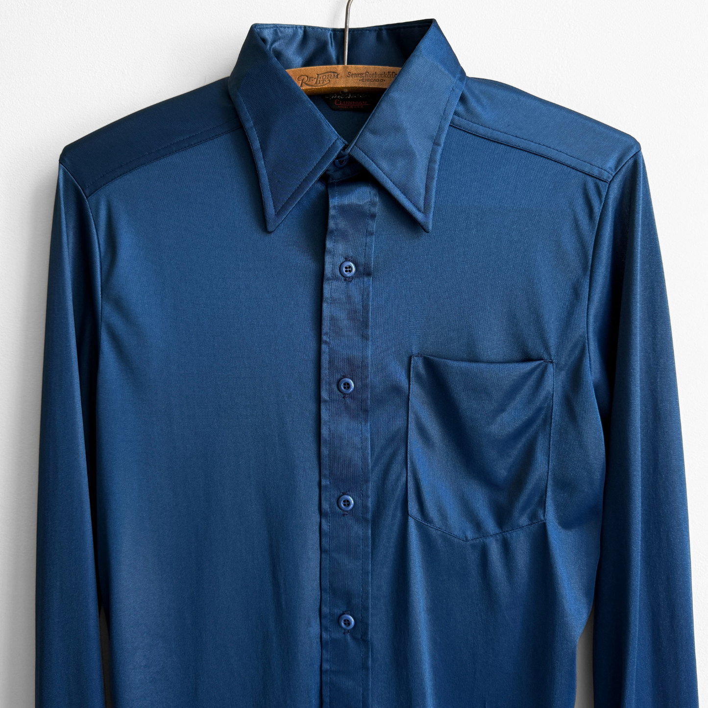 1970s Dark Blue Sport Shirt