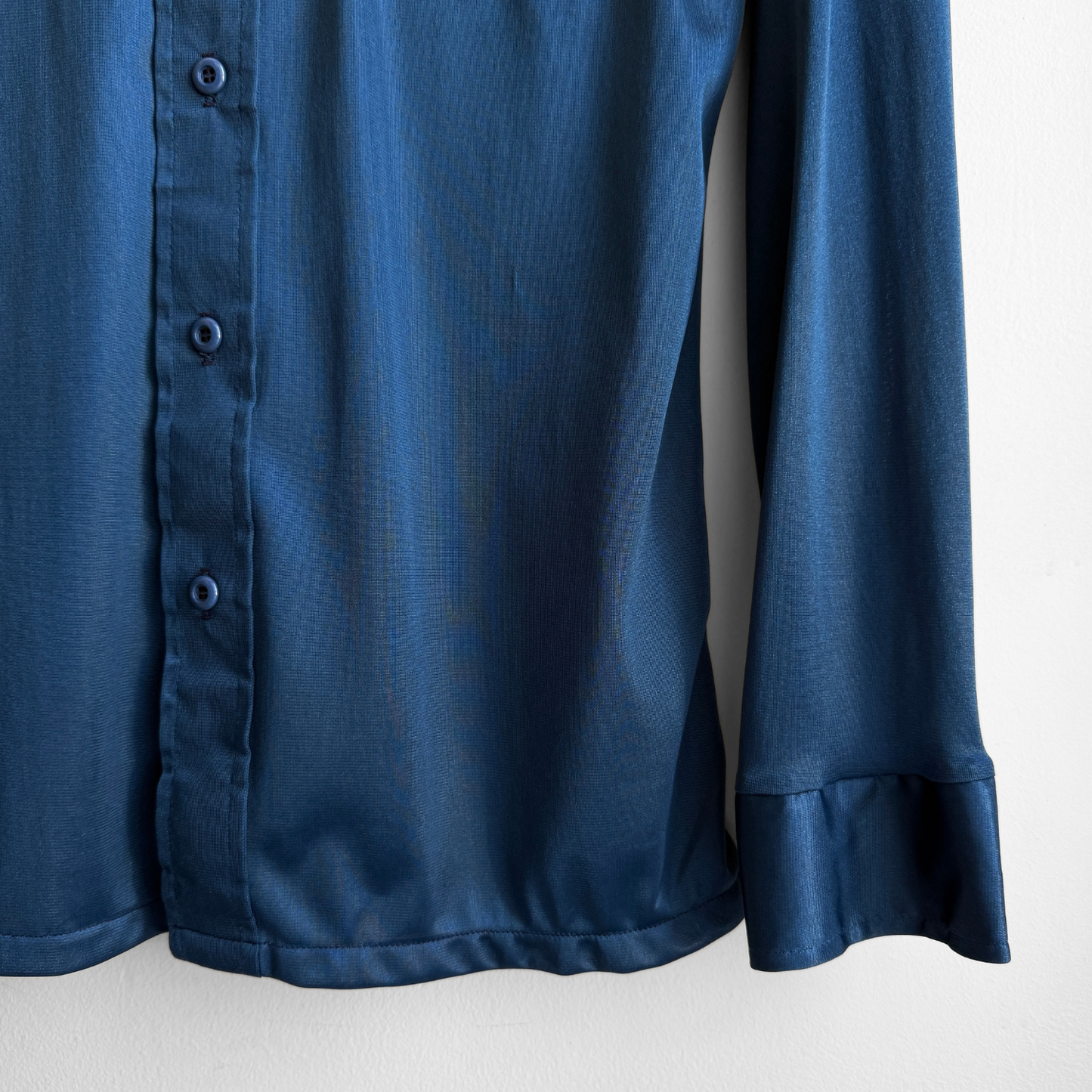 1970s Dark Blue Sport Shirt