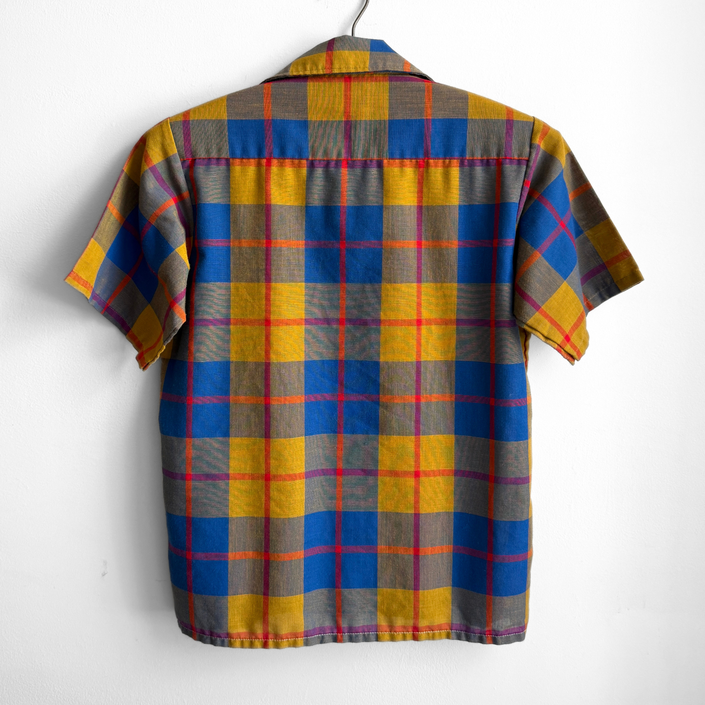 1960s Blue & Yellow Plaid Shirt