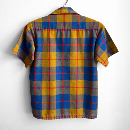 1960s Blue & Yellow Plaid Shirt