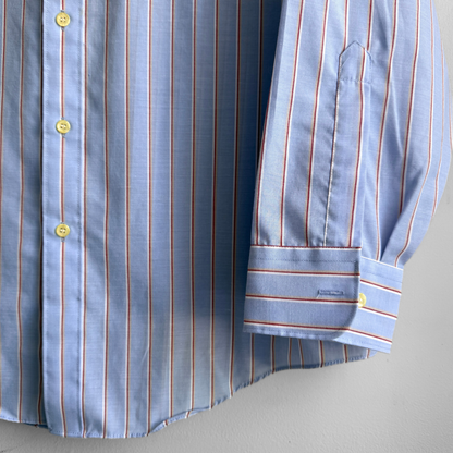 1970s Light Blue Striped Dress Shirt
