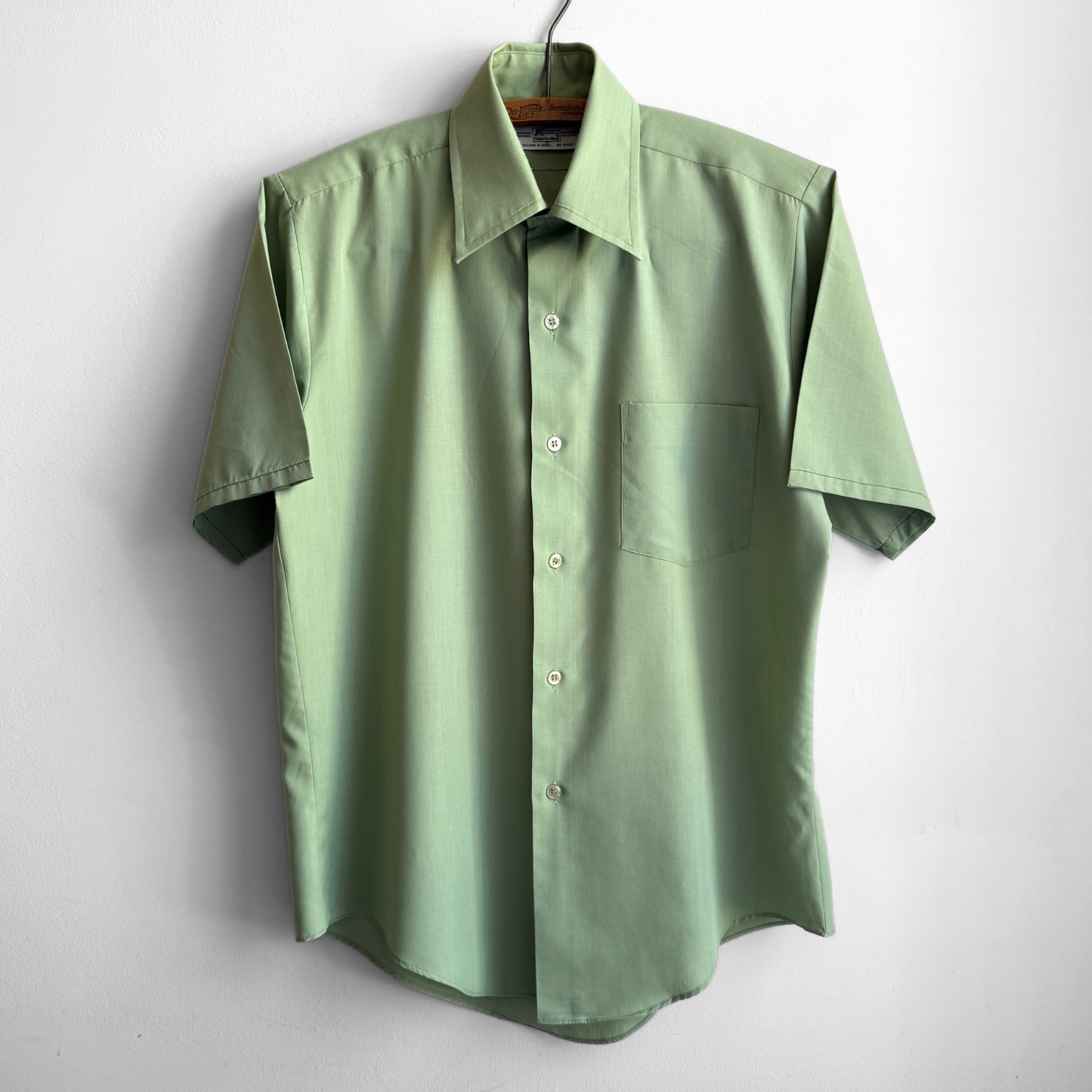 1970s Light Green Dress Shirt