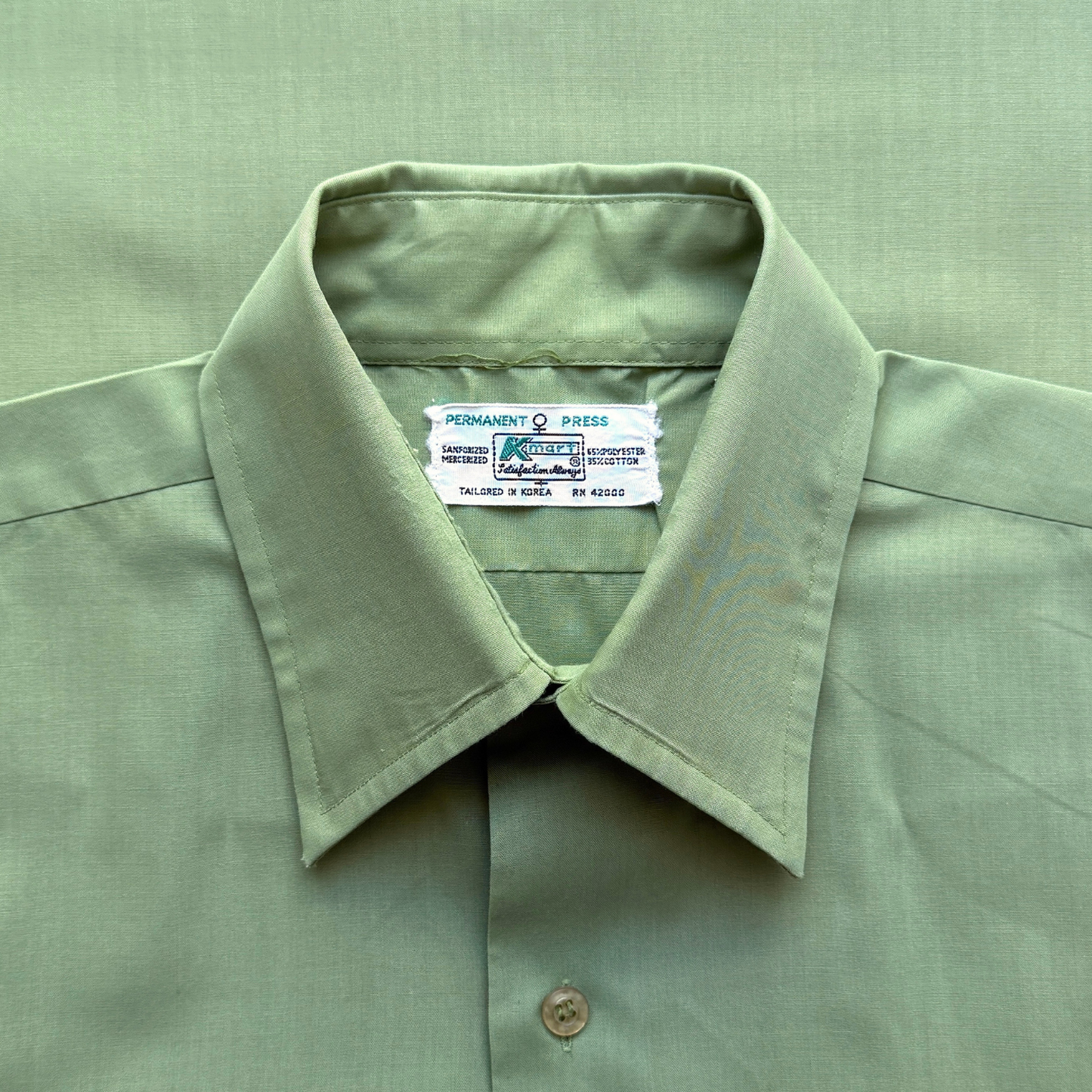 1970s Light Green Dress Shirt