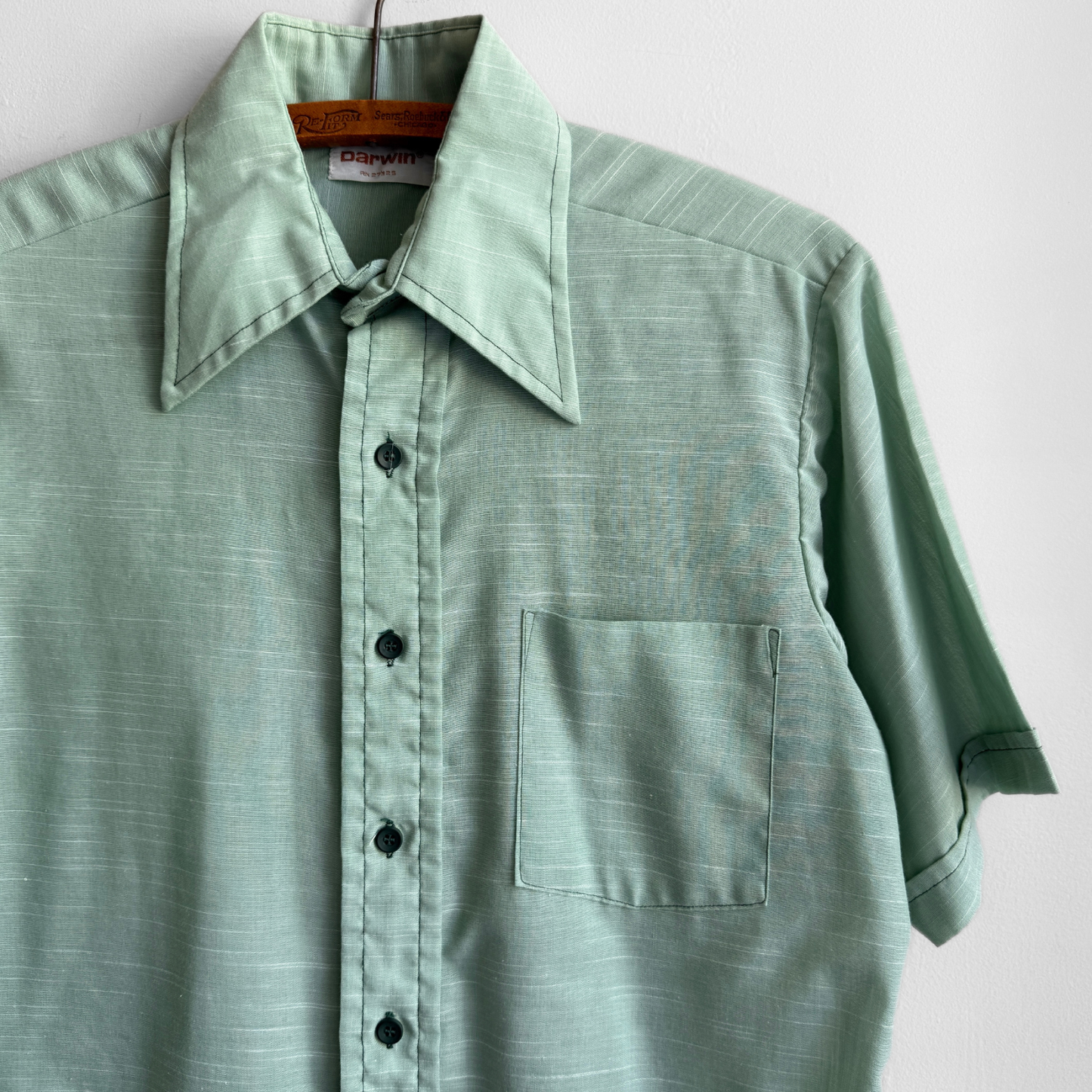 1970s Mint Green Dress Shirt