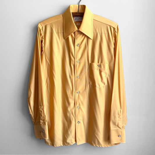 1970s Yellow Qiana Sport Shirt