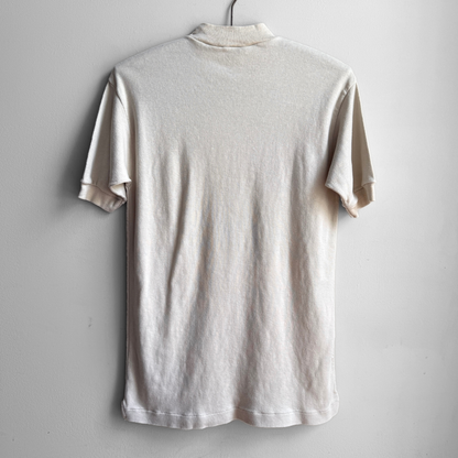 1970s Cream Mock Neck Pocket Tee