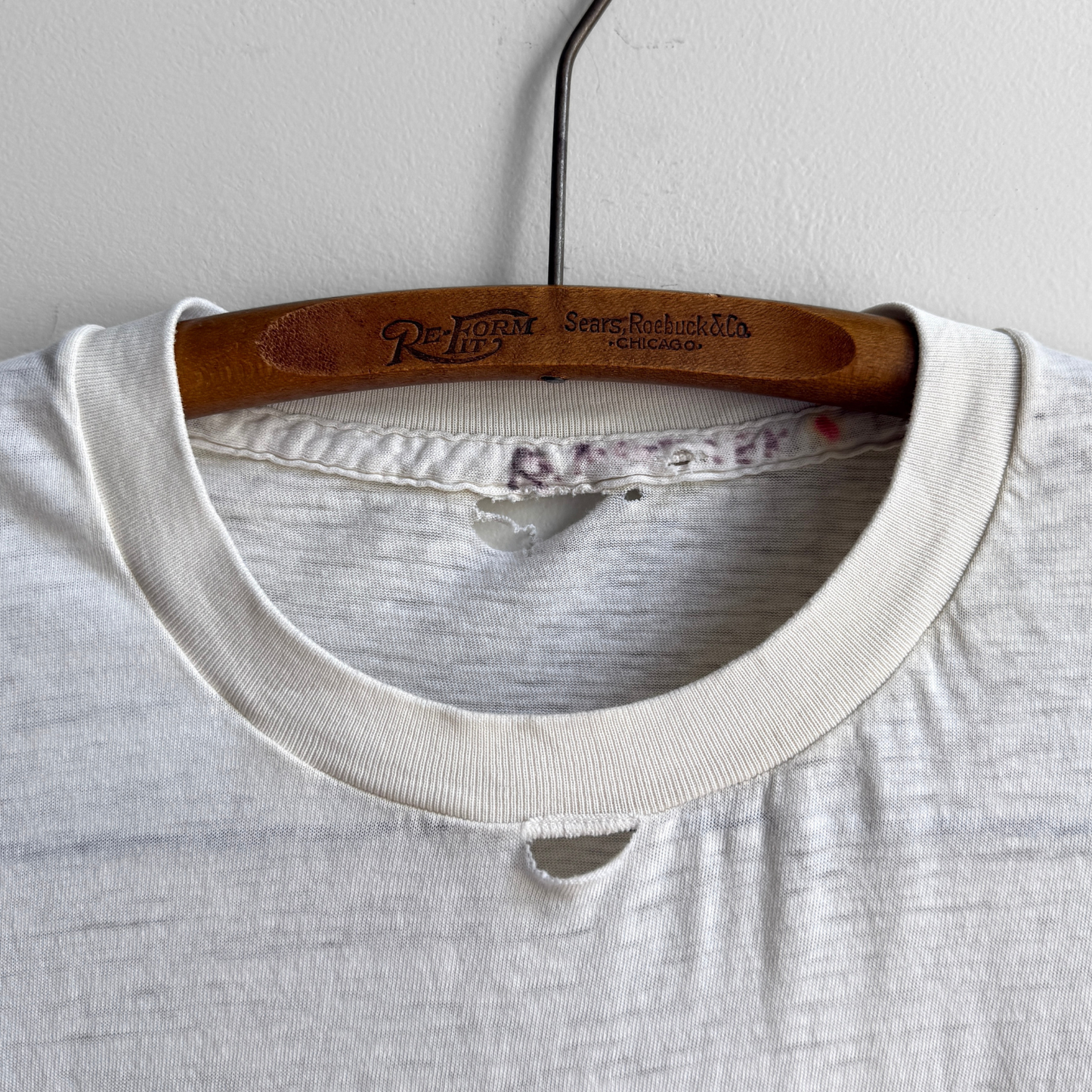 1980s Faded White Undershirt Tee