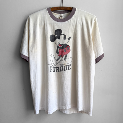 1970s Mickey Mouse Purdue Ringer Tee