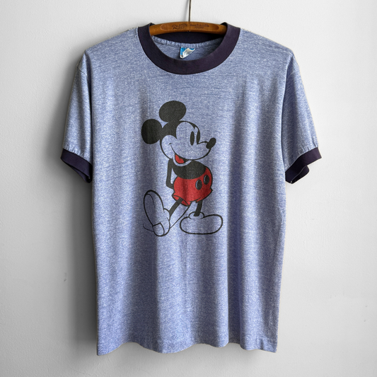 1980s Mickey Mouse Blue Ringer Tee