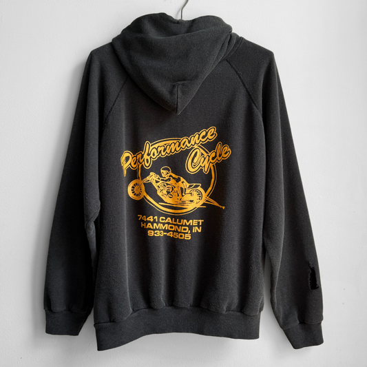 1980s Performance Cycle Distressed Hoodie