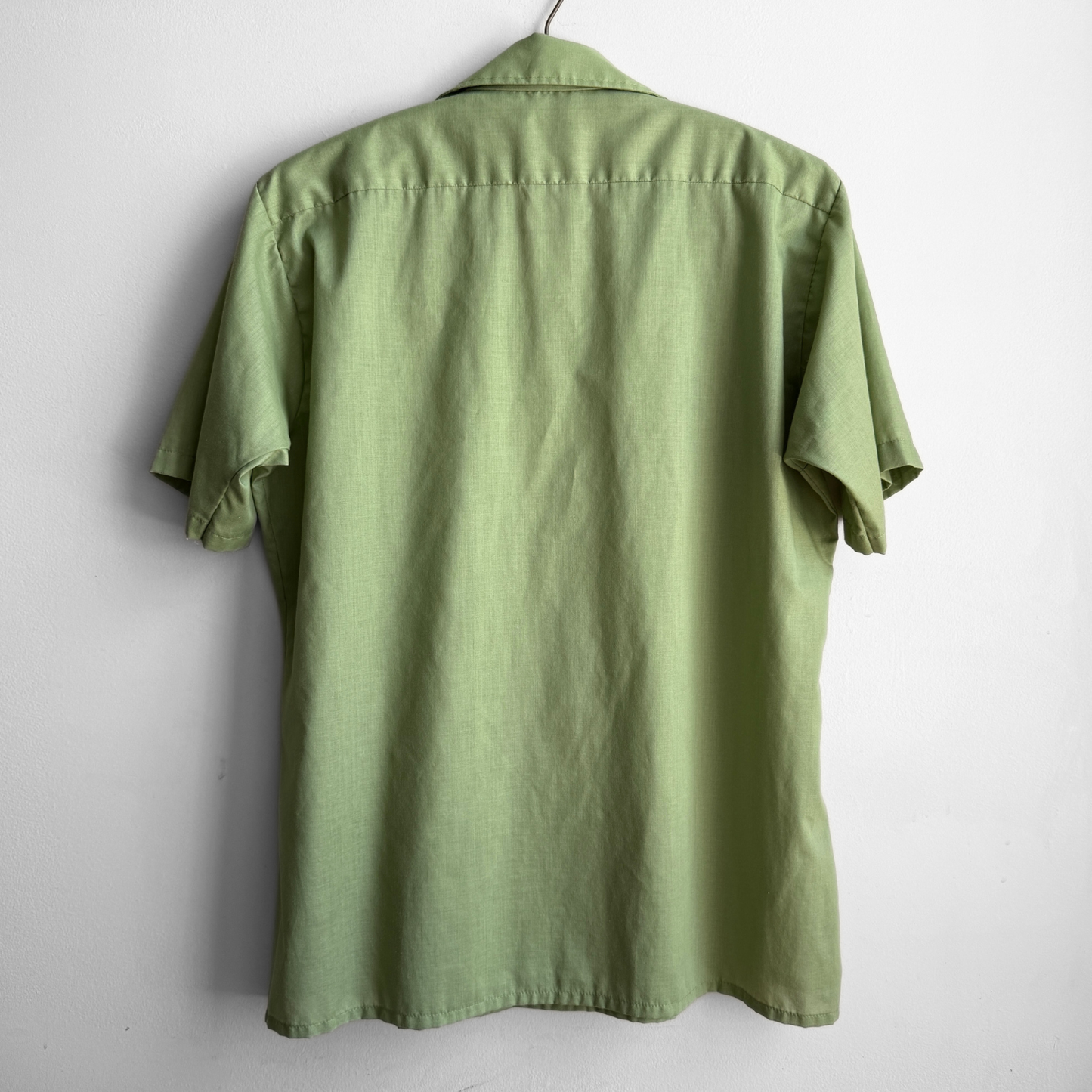 1960s Light Green Motif Sport Shirt